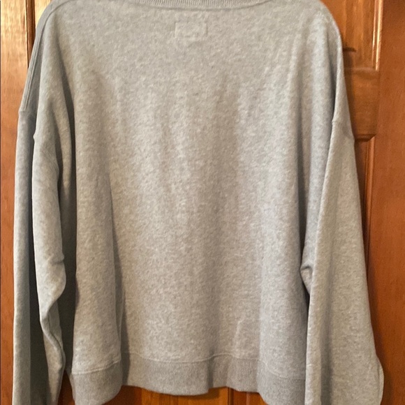 American Eagle Outfitters Cropped Style Gray Crew Neck Sweatshirt Bow Detail XXL - Picture 10 of 10